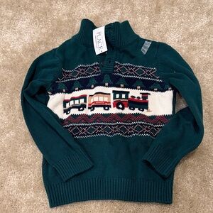 Children’s Place Teal Train Design Sweater